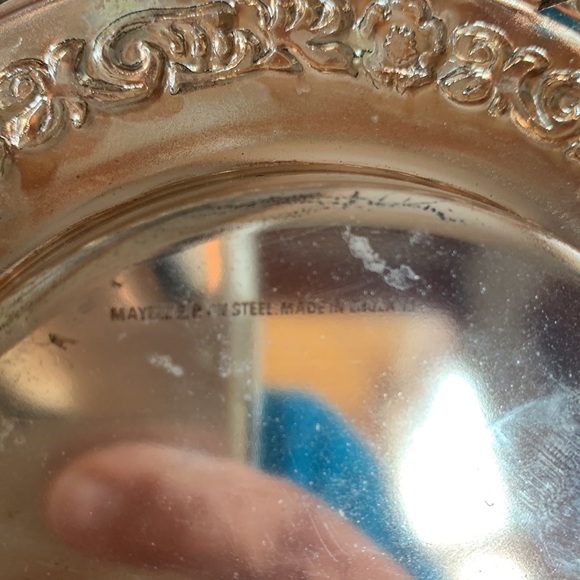 Mayell EP on Steel Covered Butter/Jam Glass Dish Bowl  Made In England - Picture 2 of 3